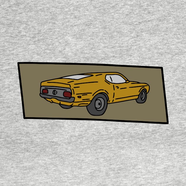 vintage muscle car gift hand drawn by fokaction